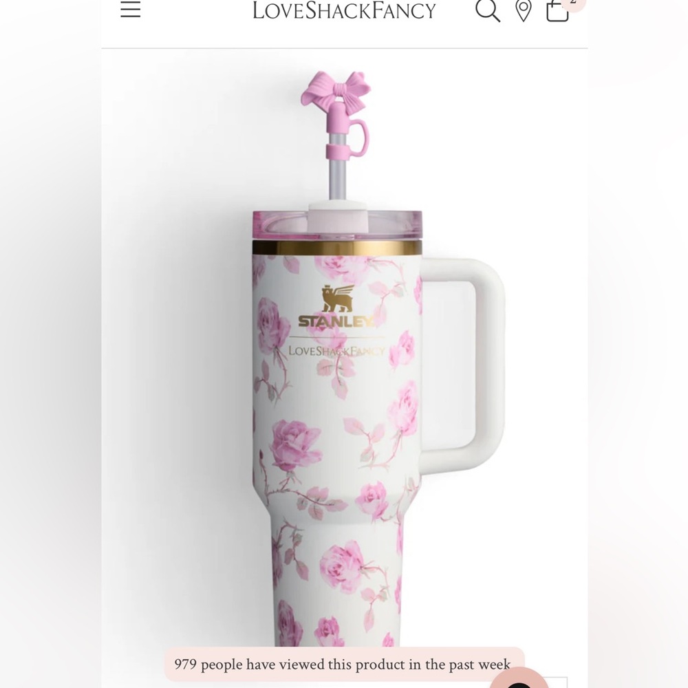 Stanley X LoveShack Fancy 40 oz in Ribbon Rosa
